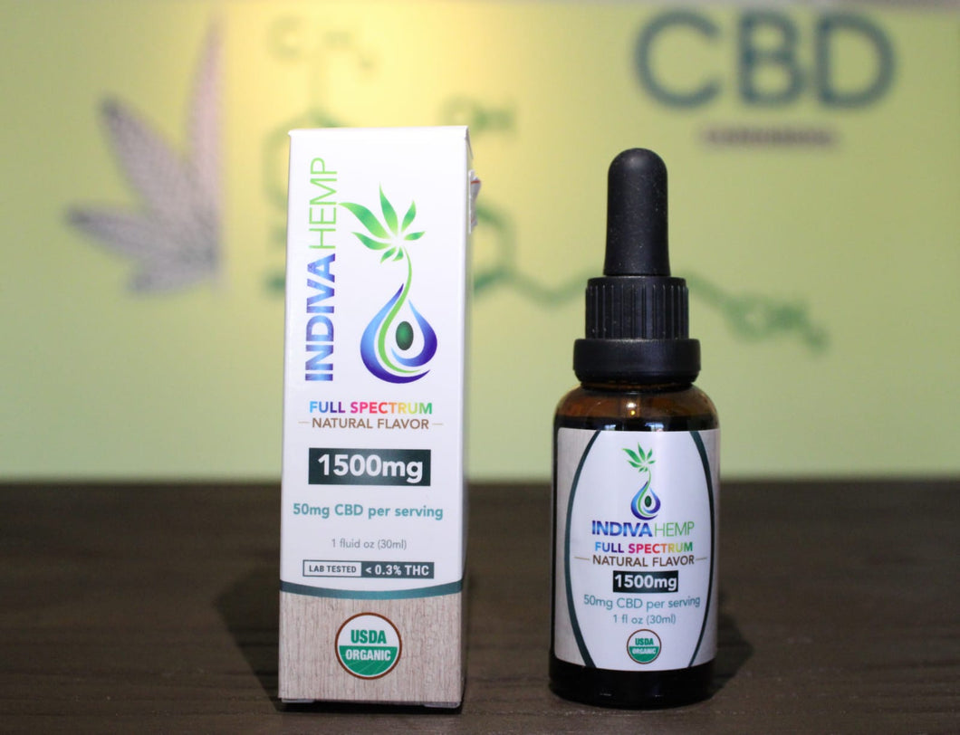 Indiva Hemp 1500mg CBD full spectrum natural flavor